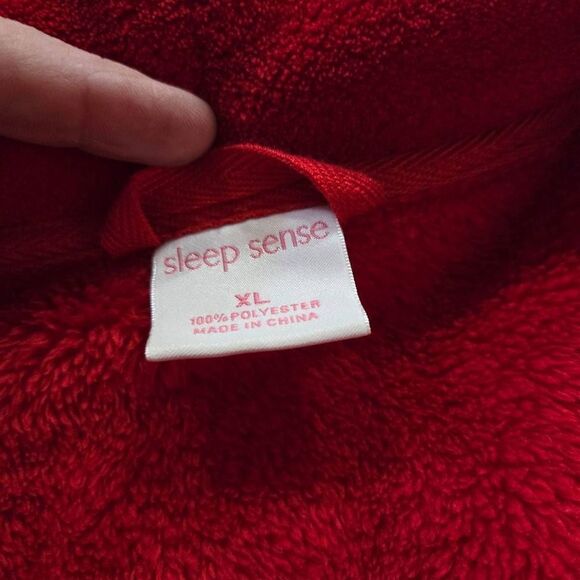 Sleep Sense Red Plush Robe w/Tie XL - Picture 4 of 4